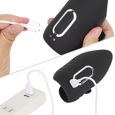 付属のマグネット端子ケーブルを接続。フル充電までは約200分（３時間20分）、連続稼働は約180分。バッテリー性能はなかなか優秀。