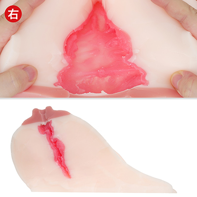 無次元加工のような狭いくて短い穴を行き来します。内壁には凹凸が少なく、ウネウネした大きいヒダと入口の締め付けで射精感を高めます。