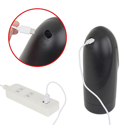 USB-C対応の充電仕様。フル充電までは約３時間、連続稼働は約45分です。バッテリー性能はイマイチですが、USB-Cの汎用性は◎。