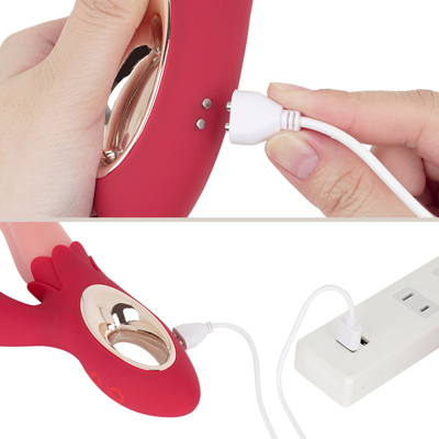 充電はUSB充電式。充電時間は約120分、連続稼働時間は約90分です。充電中はボタンが点滅し、満タンになると点灯します。