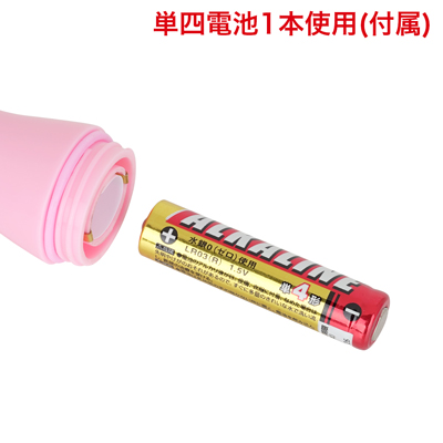 電池交換式。写真の向きに合わせて電池をセットしてください。　※付属の電池は「動作確認用テスト電池」です。