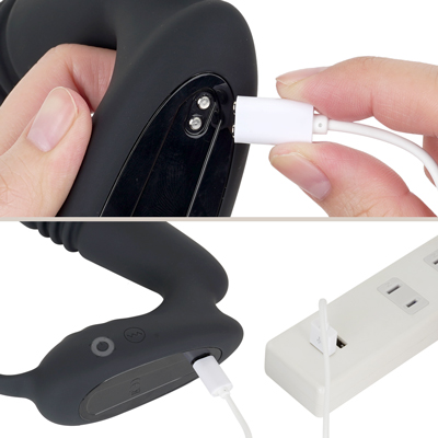 充電はマグネット式USB充電仕様。充電時間は約100分、連続稼働時間は約70分です。充電中はボタンが点滅し、満タンになると点灯します。