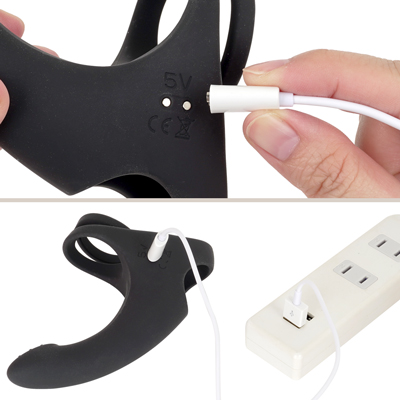 充電はマグネット式USB充電仕様。充電時間は約60分、連続稼働時間は約35～50分です。充電中はボタンが点滅し、満タンになると点灯します。
