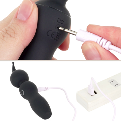 充電はUSB充電式。充電時間は約120分、最大連続稼働時間は約60分です。充電中はボタンが点滅します。
