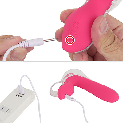 充電時は付属のUSBケーブルを挿して接続。フル充電までは約２時間、連続稼働は約60分と、バッテリー性能はまずまずです。