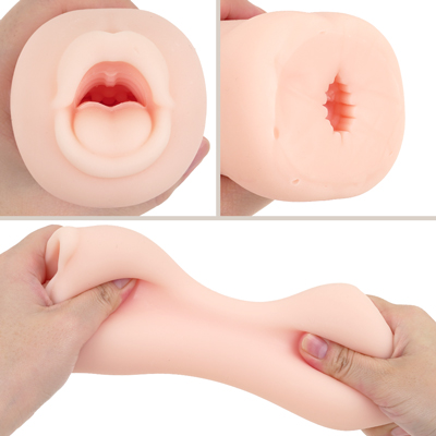 どっちの穴からも楽しめる貫通式。一体型の肉厚舌は使いやすく、むっちりいやらしい。ニオイ・ベタつきは控えめです。