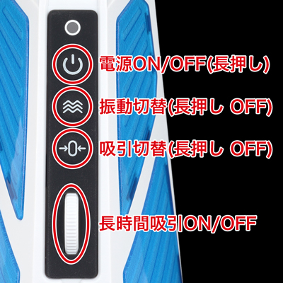 ５つの吸引機能と12種のバイブレーション、絶頂手前の瞬間をキープしつつ、さらに強力に吸い続ける超吸引機能を搭載。