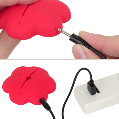 充電はUSB充電式。充電時間は約60分、最大連続稼働時間は約60分です。充電中はボタンが点滅します。