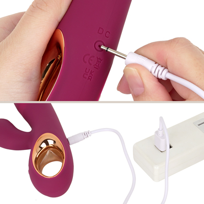 充電はUSB充電式。充電時間は約２時間、最大連続稼働時間は約40分です。充電中はボタンが点滅します。