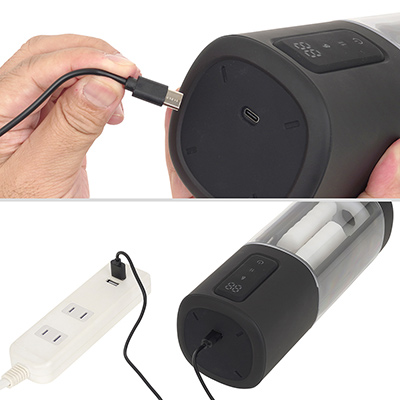 Type-Ｃ端子に対応したUSB充電式です。フル充電までは約２時間、連続稼働は約50分。バッテリー性能も悪くないでしょう。