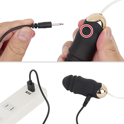 充電時は付属のケーブルを本体に接続。フル充電までは約30分、連続稼働は約40分という公式スペックは、なかなか高性能ですね。