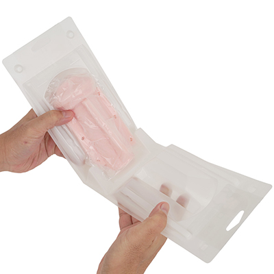 専用ホール共通仕様のブリスターパックです。特殊な形状を崩すことなくキープできるため、保管にも適しています。