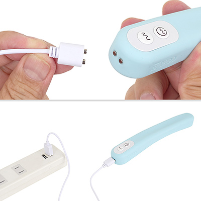 充電は付属のマグネットケーブルを使用。フル充電までは約２時間、連続稼働は約60分です。バッテリー性能もまずまずでしょう。