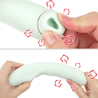 ボディ全体が柔らかいくふわふわしたシリコン素材で覆われています。吸引口と挿入部分が同時に温まり、唇で吸われながら挿入されるリアルな体験ができます。