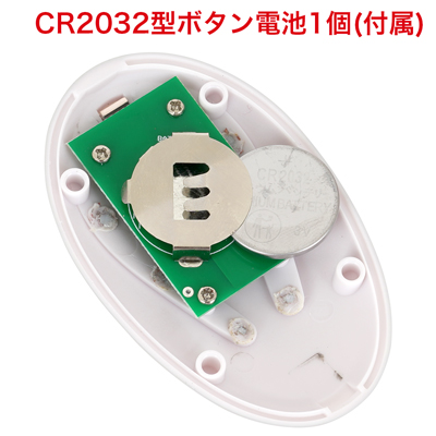 リモコンはコイン電池式。　※付属の電池は「動作確認用テスト電池」です。