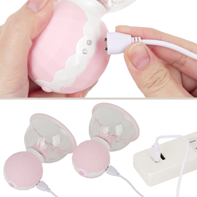 充電はマグネット式USB充電仕様。充電時間は約50分、連続稼働時間は約60分です。充電中はボタンが点滅します。