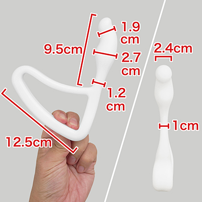 【Ｌサイズ】中腹にボリュームはあるものの、根元が細いので肛門への負荷は極小。こっちでも平気な初心者は多いでしょう。　※数値はＮＬＳ実測値