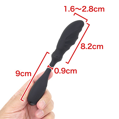ウネウネと波打つようなヘッド加工がポイント。全長が短く、挿入部もそれほど太くないので、初心者でも大丈夫でしょう。　※数値はＮＬＳ実測値