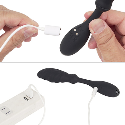 専用のマグネット端子ケーブルで充電します。フル充電までは約70分、連続稼働は約110分と、なかなかの高性能バッテリーです。