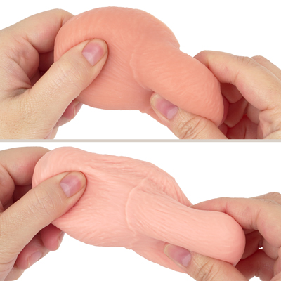 ふにふにとした優しい弾力感のシリコン素材を使用しています。