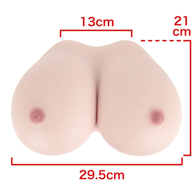 ナチュラルに谷間ができる、かなり大きな乳房です。左右バランスも均等で美しく、観賞用としてもパーフェクト。　※数値はＮＬＳ実測値