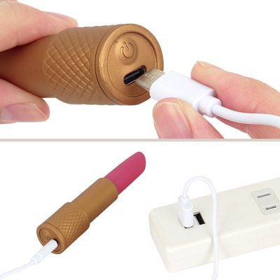 充電はUSB充電式。充電時間は約50分、連続稼働時間は約60分です。充電中はボタンが点滅し、充電完了すると点灯します。