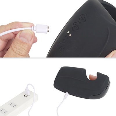 付属のマグネット接続ケーブルを使うUSB充電仕様。フル充電までは約３時間10分、連続稼働は約60分と、パワーを考えれば優秀です。