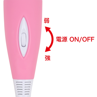 無段階調整ができるダイヤル式スイッチ。繊細から力強い振動まで可能にする独自の高性能モーター内蔵。クーリングファンを搭載し、長時間でも熱くなりにくい設計です。
