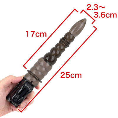 スリムなシャフトなので挿入負荷が低いです。それでいて、デコボコとした段差があるので、動かせば刺激的。　※数値はＮＬＳ実測値