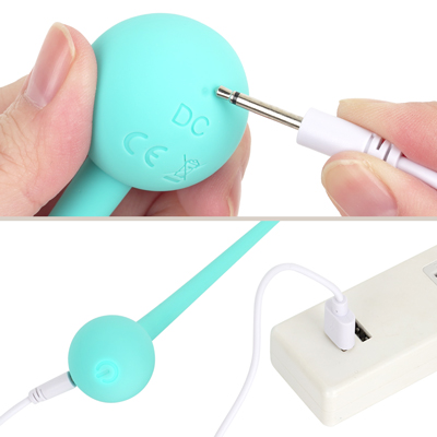 付属のUSB充電ケーブルをDCジャックに差し込んで充電を行ってください。充電時間は約120分、連続使用時間は約60分です。充電中はボタンが点滅し、満電になると点灯します。