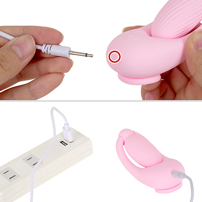 専用のピンジャックケーブルを接続して充電。フル充電までは約1.5時間、連続稼働は約60分です。スペックとしては標準的ですね。