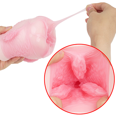 【ふにふにソフト】粘っこいピンクの内壁が、やさしく纏わり付く特性。３枚ヒダの刺激が主軸なのは同じですが、全体的に滑らかです。