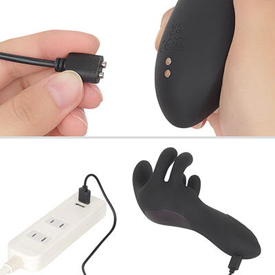 付属のマグネットケーブルで充電します。フル充電までは約2.5時間、連続稼働は約70～85分。バッテリー性能はまずますですね。
