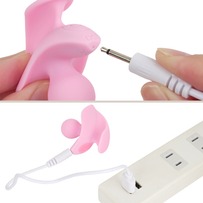 付属のUSB充電ケーブルを、ライトが点滅するまで差し込んで充電を行ってください。