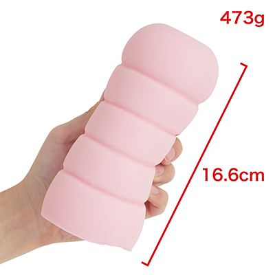 ホッパ製品でよく見かける外観デザイン。油分とニオイのキツさは大きな弱点ですが、このボリュームと柔らかさによって性感が成立していると思うと、ガマンできちゃいます。　※数値はＮＬＳ実測値
