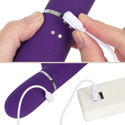 付属のマグネット式USB充電ケーブルを本体のマグネット部分につけて充電を行ってください。