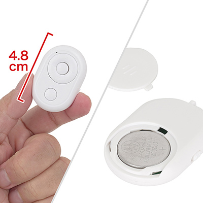 リモコンは非常に多機能＆コンパクト。電源はCR2032型ボタン電池×１個（付属）です。使用前に絶縁シートを外しましょう。　※数値はＮＬＳ実測値
