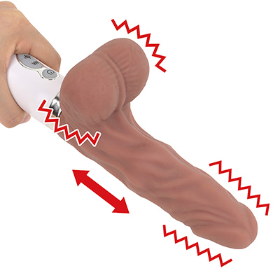 玉袋にローターがあるため、使用時は逆向きになります。振動は２カ所同時制御で５パターン。やや変則的な動きで、駆動音は大きめ。