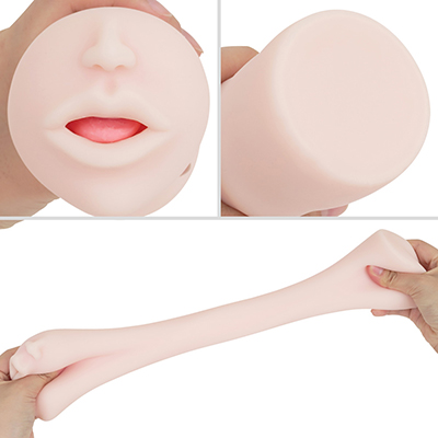 これといった特長のないフェラ系特有の造型です。歯が隠れてしまうほど口元が閉じ気味なので、挿入時は指でシッカリ開く必要があります。