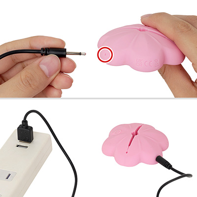 付属のケーブルを使って片方ずつ充電します。フル充電までは約１時間、連続稼働は約60分です。２つ同時に充電できないのが不便…。