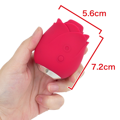 エアローズは名前の通りバラの形をかたどったスマートなデザイン。両手で包み隠せる程度の大きさで、根本のほうを掴むようにして使用します。細かな部分ですが、一番外側の花びらのデザインが深めに彫られているので、握ったときにどこかのヒダに指が軽くかかります。つるつるのシリコンよりも掴みやすさを感じられるデザインです。　※数値はＮＬＳ実測値