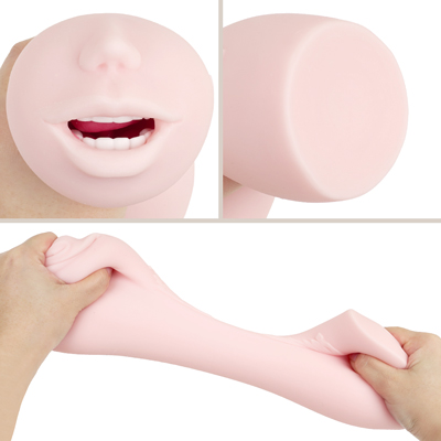 【甘噛SOFT】　ソフトタッチ素材でもっちり感触の非貫通式。ぷにぷにの素肌が可愛らしさを一段と引き立てます。