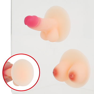 壁や床にしっかりくっつく吸盤付き。デスクや冷蔵庫にペタっとくっつけてインテリアとして楽しめます。