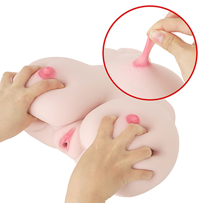乳房には超軟ゼリーが埋め込まれていて、揉み心地はベリーグッド。乳首はフニフニと柔らかい中に芯があるような、本物そっくりの仕上がり。思わず吸い付きたくなります。