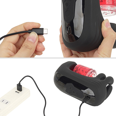 USB-C端子の充電ケーブルが付属。フル充電まで約130分、連続稼働は約50分です。スペック的にはギリ及第点な感じ。
