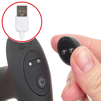 付属のマグネットUSBケーブルで充電してください。約100分の充電で最大約90分の連続使用が可能です。