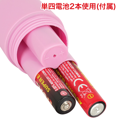 本体を回し開け、写真の向きに合わせて電池をセットしてください。　※付属の電池は「動作確認用テスト電池」です。