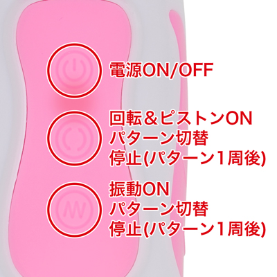 ４種類の回転ピストンと12種類の振動パターンを搭載。独立した操作が可能なので、自分好みのパターンを作れます。
