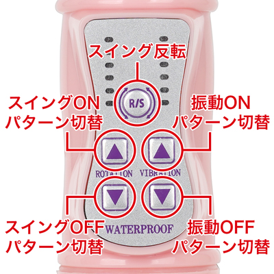 力強いスイング機能と、先端に内蔵されたローターによる振動パターンを自由に組み合わせることで、単調ではない複雑な動きを実現。かき乱すようなスイング＆リバース機能が、その時の気分に合わせた理想のリズムを作り出します。