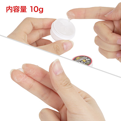 【ヌレまんクリーム】モッタリした粘度のある特性で、ハッカ系の爽やかな香りも漂いますが、温感はない模様。